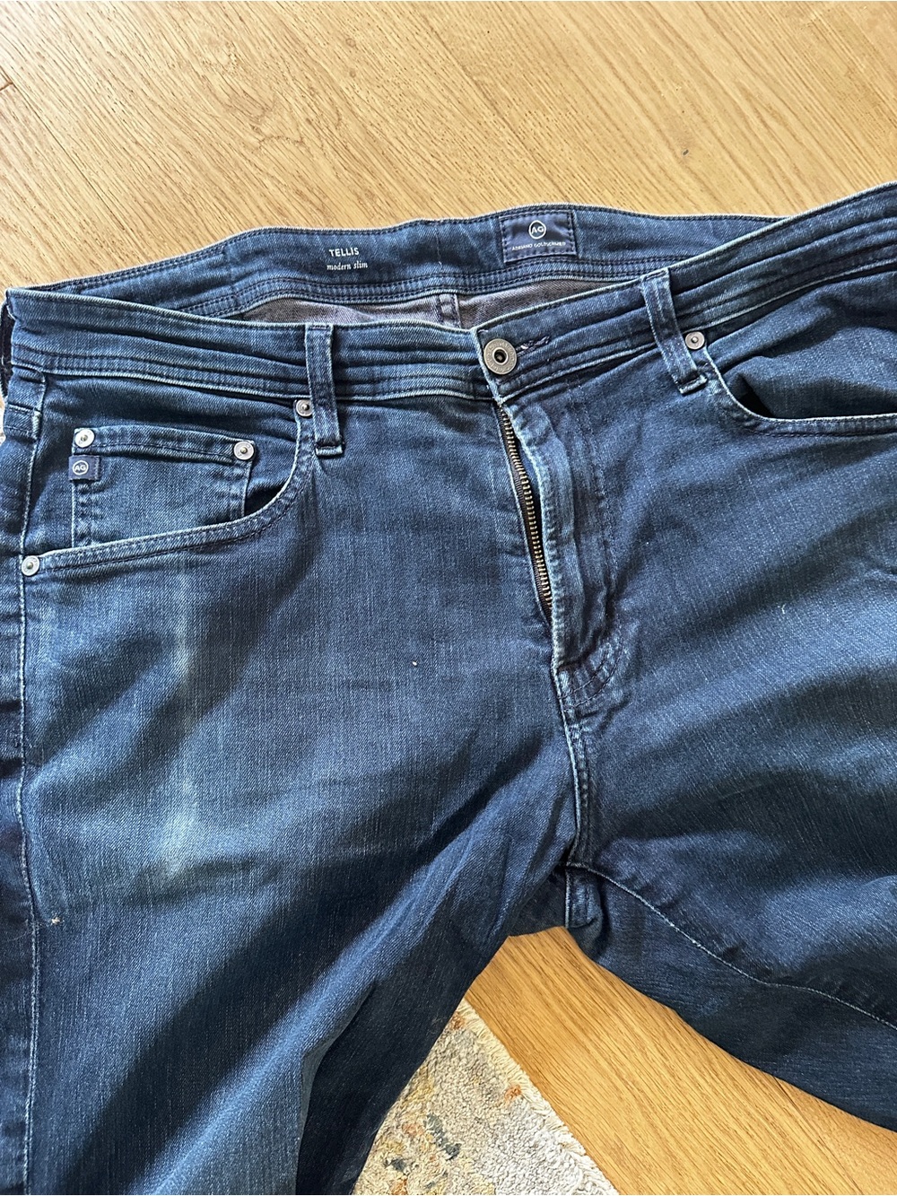 Ag Adriano Goldschmied Men’s Dark Blue Slim Straight Jeans